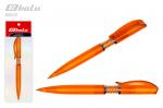 Ручка автоматическая, цвет синий, пластиковый оранжевый корпус, толщина письма 0,7 мм, упаковка с европодвесом