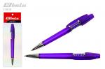 Ручка автоматическая, цвет синий, пластиковый фиолетовый корпус, толщина письма 0,7 мм, упаковка с европодвесом