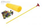 Палочка для надувных шаров с розеткой, материал пластик, размер 270 мм. Цвет желтый.