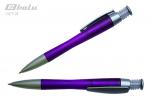 Ручка автоматическая, цвет синий, пластиковый фиолетовый корпус, серебристый наконечник, пластиковый клип, толщина письма 1,0 мм