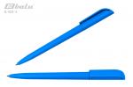 Ручка автоматическая, цвет синий, пластиковый голубой однотонный корпус, поворотный механизм, пластиковый клип