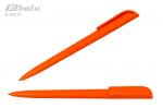 Ручка автоматическая, цвет синий, пластиковый оранжевый однотонный корпус, поворотный механизм, пластиковый клип