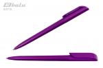 Ручка автоматическая, цвет синий, пластиковый фиолетовый однотонный корпус, поворотный механизм, пластиковый клип