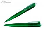 Ручка автоматическая, цвет синий, пластиковый зеленый корпус с прозрачными вставками, пластиковый клип