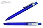Ручка автоматическая, цвет синий, пластиковый синий полупрозрачный корпус с серебристыми вставками, пластиковый клип, толщина письма 0,7 мм