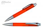 Ручка автоматическая, цвет синий, пластиковый оранжевый корпус с серебристыми вставками, металлический клип, толщина письма 1,0 мм