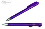Ручка автоматическая, цвет синий, пластиковый фиолетовый корпус с серебристой вставкой, поворотный механизм, пластиковый клип, толщина письма 0,7 мм