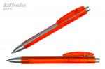 Ручка автоматическая, цвет синий, пластиковый оранжевый корпус с серебристыми вставками, пластиковый клип