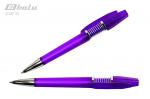 Ручка автоматическая, цвет синий, пластиковый фиолетовый корпус, пластиковый клип, металлическая пружинка, толщина письма 0,7 мм