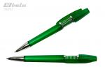 Ручка автоматическая, цвет синий, пластиковый зеленый корпус, пластиковый клип, пружинка