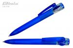 Ручка автоматическая, цвет синий, пластиковый синий полупрозрачный корпус, пластиковый клип, отжим колесо, толщина письма 0,7 мм