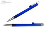 Ручка автоматическая, цвет синий, пластиковый синий корпус с серебристыми вставками, пластиковый клип, толщина письма 0,7 мм