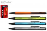 Ручка автоматическая, цвет синий, пластиковый цветной корпус, рельефный держатель, толщина письма 0,7 мм, ассорти