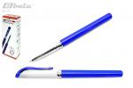 Ручка шариковая цвет синий, пластиковый синий корпус, белый колпачок с пластиковым клипом, чернила на масляной основе, толщина письма 0,7 мм, Pocket pen