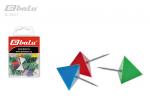 Кнопки канцелярские силовые, количество 30 шт/уп, цветные, шляпка треугольная, в пластиковой упаковке с европодвесом