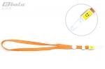Тесьма (ланъярд) с клипсой для бейджа, цвет оранжевый, ширина тесьмы 1,5 см, длина 44 см.