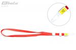 Тесьма (ланъярд) с клипсой для бейджа, цвет красный, ширина тесьмы 1,5 см, длина 44 см.