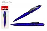 Ручка автоматическая, цвет синий, пластиковый синий корпус, серый клип, толщина письма 0,7 мм, упаковка с европодвесом