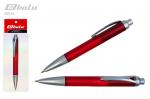Ручка автоматическая, цвет синий, пластиковый красный корпус с серым наконечником, серый клип, толщина письма 0,7 мм, упаковка с европодвесом